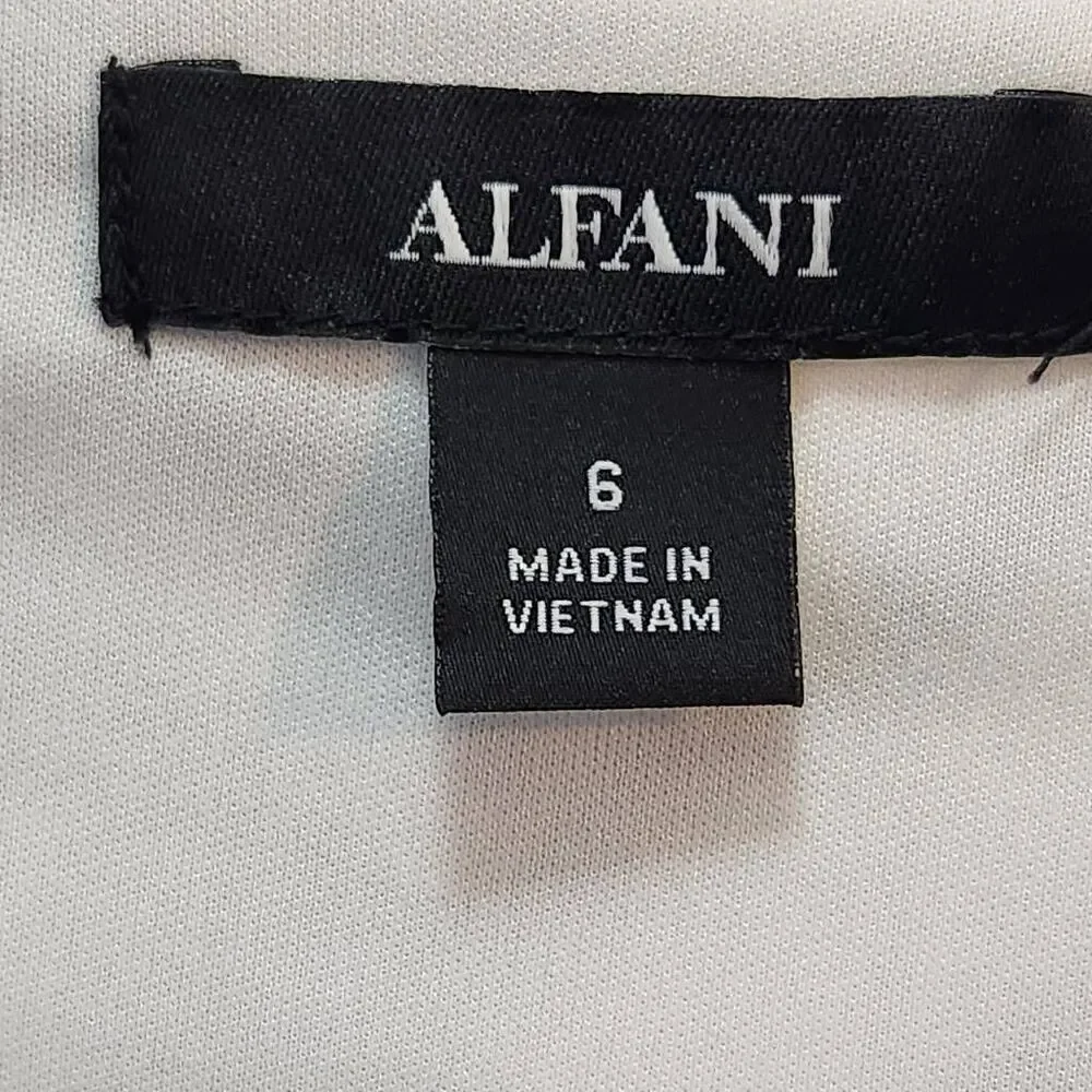 Alfani Womens Colorblocked Ruffle-Sleeve‎ Flounce Dress size 6 black white